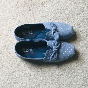 BOBS polka dot chambray bow shoes